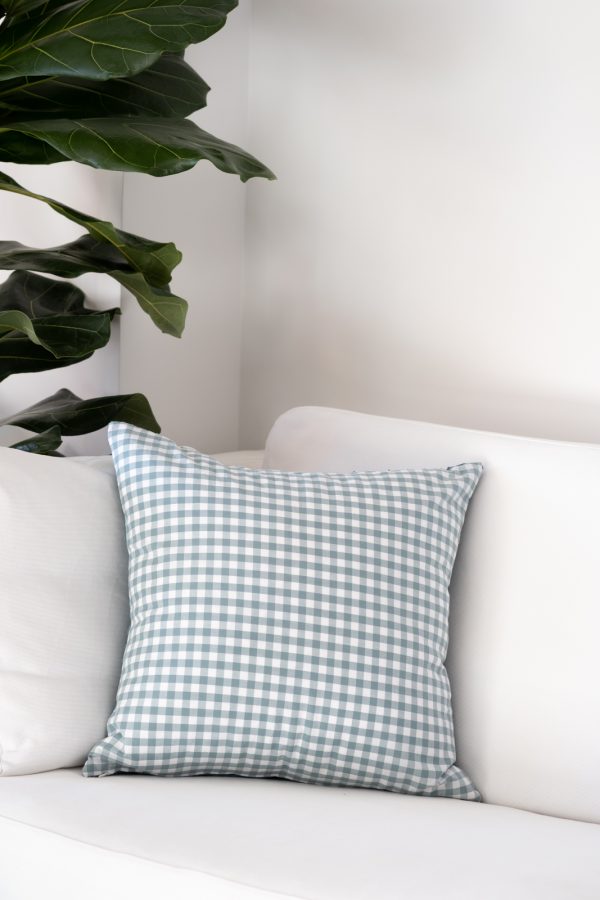 Funda Cojín 50x50 Vichy Menta y Plumeti Menta