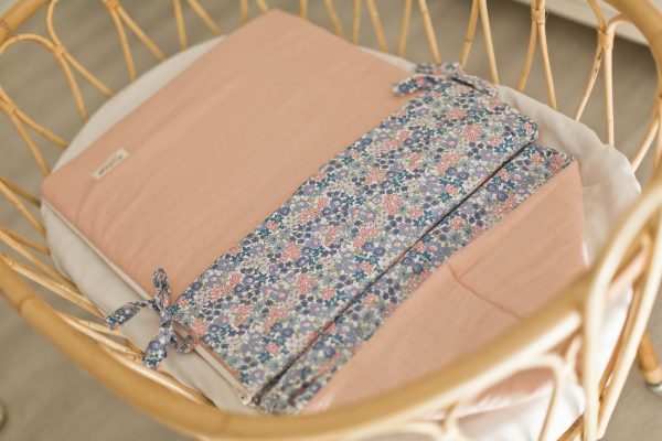Saco Capazo Liberty Mara Azul y Plumeti Rosa - Imagen 3