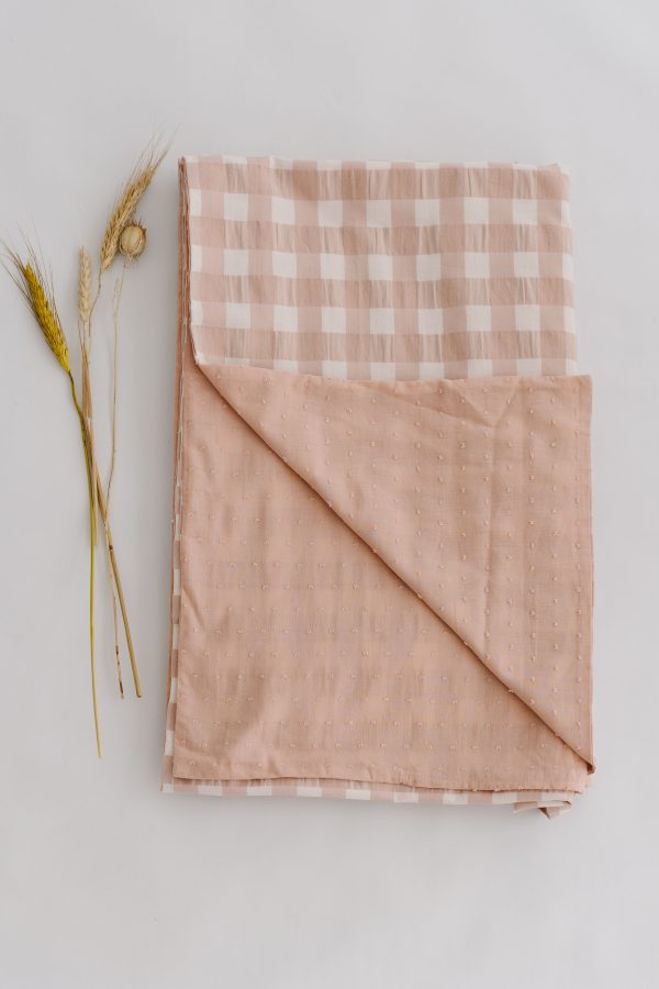 Funda Nórdica Cama Vichy rosa + plumeti rosa - Imagen 2
