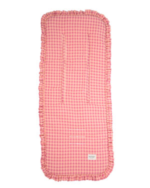 Colchoneta con volante vichy strawberry