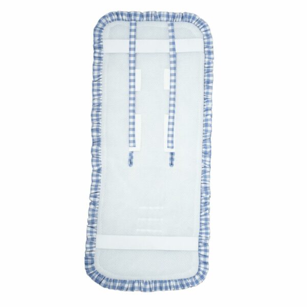 Colchoneta con volante vichy azul - Imagen 3