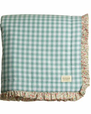 Manta Vichy menta con volante Olivia