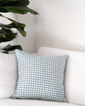Funda Cojín 50x50 Vichy Menta y Plumeti Menta