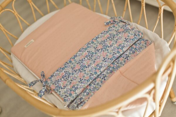 Saco Capazo Liberty Mara Azul y Plumeti Rosa - Imagen 3