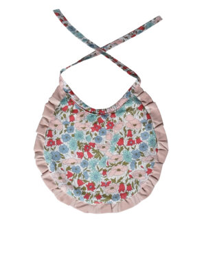 Babero Newborn Liberty Lucía y Volante Vichy Rosa