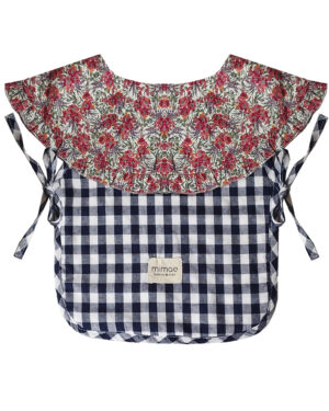 Babero Volante Liberty Malen y Vichy Navy