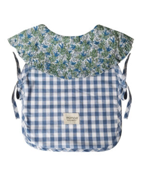 Babero Volante Liberty Iñaki y Vichy Azul