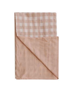 Funda Nórdica Cama Vichy rosa + plumeti rosa
