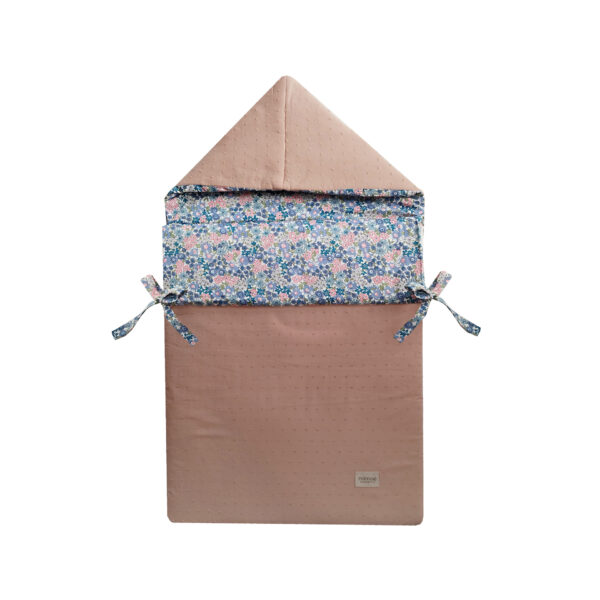 Saco Capazo Liberty Mara Azul y Plumeti Rosa