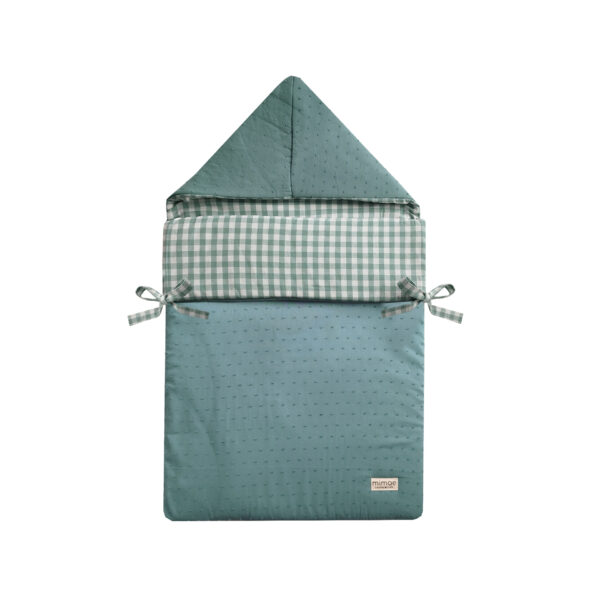 Saco Capazo Vichy Menta y Plumeti Menta