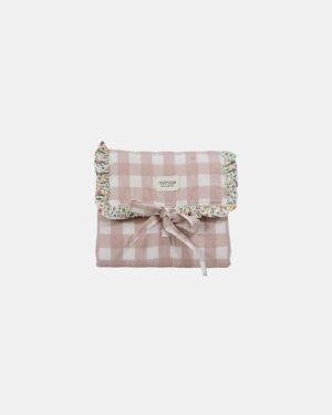 Cambiador Vichy rosa con volante Olivia