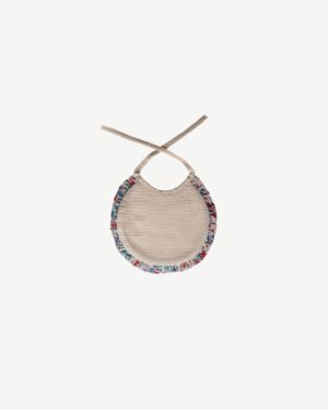 Babero Newborn Bambula Ecru y Volante Liberty Lucía