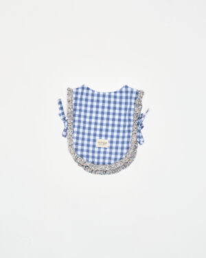 Babero vichy azul volante Louise