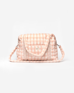 Bolsa maternidad vichy rosa